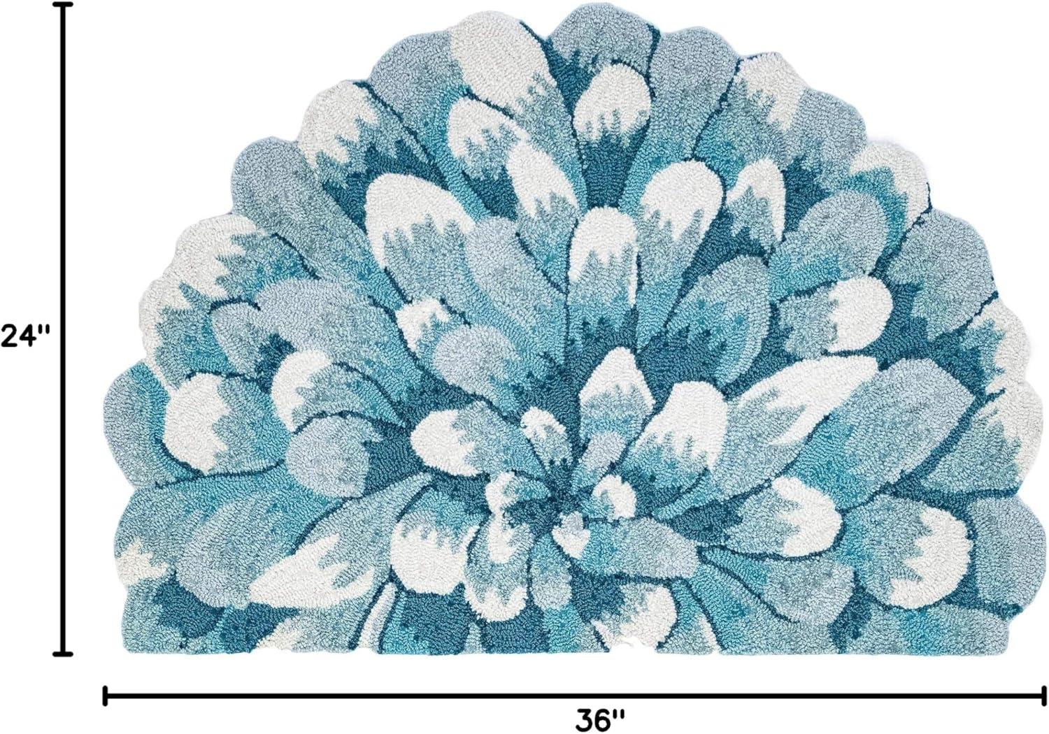 Liora Manne Frontporch Mum Indoor/Outdoor Rug Blue 2' x 3'