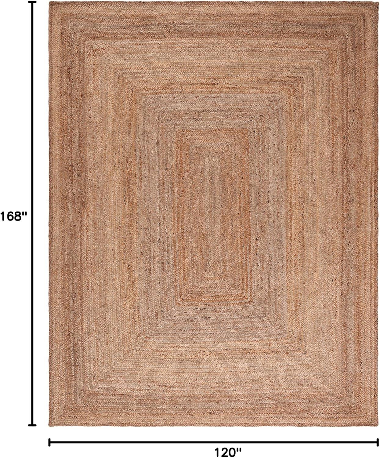 Natural Handmade Jute Geometric Rectangular Area Rug, 10' x 14'
