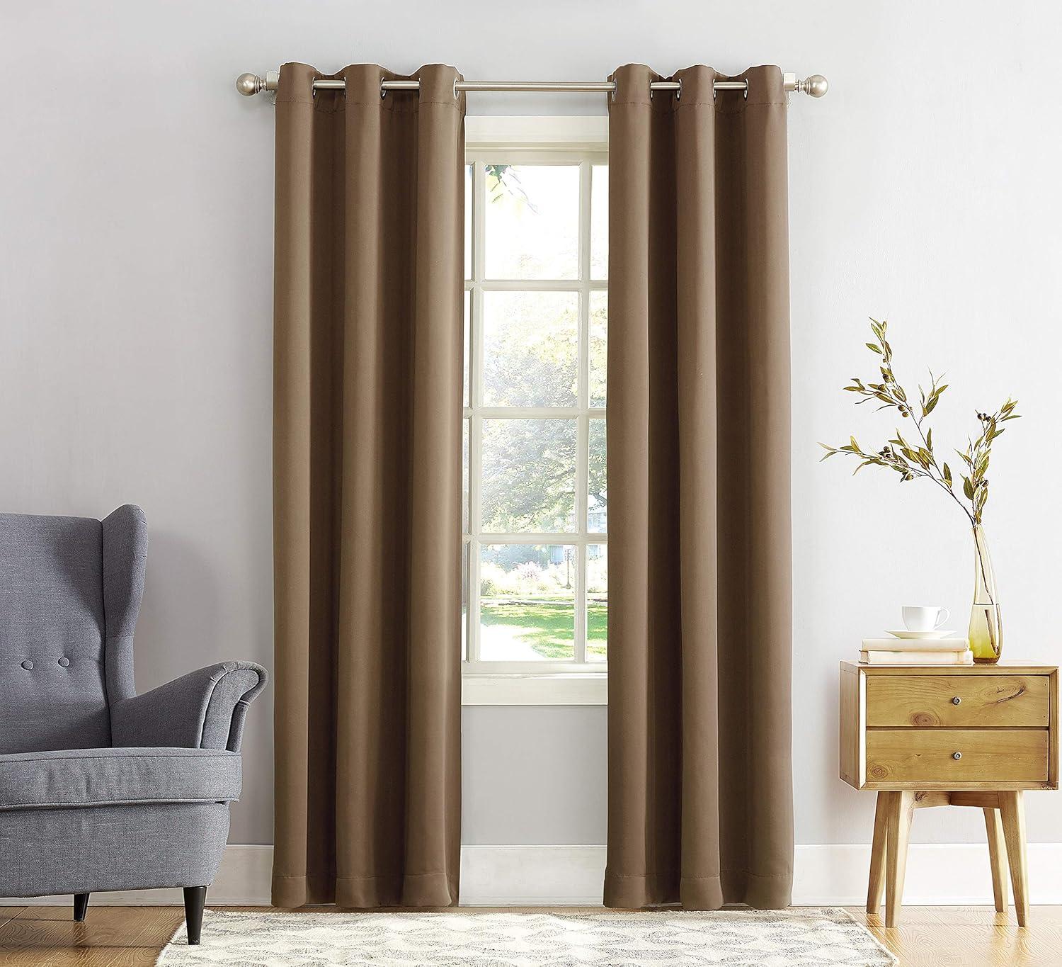 Sun Zero Blackout Kenneth Energy Saving Grommet Curtain Panel