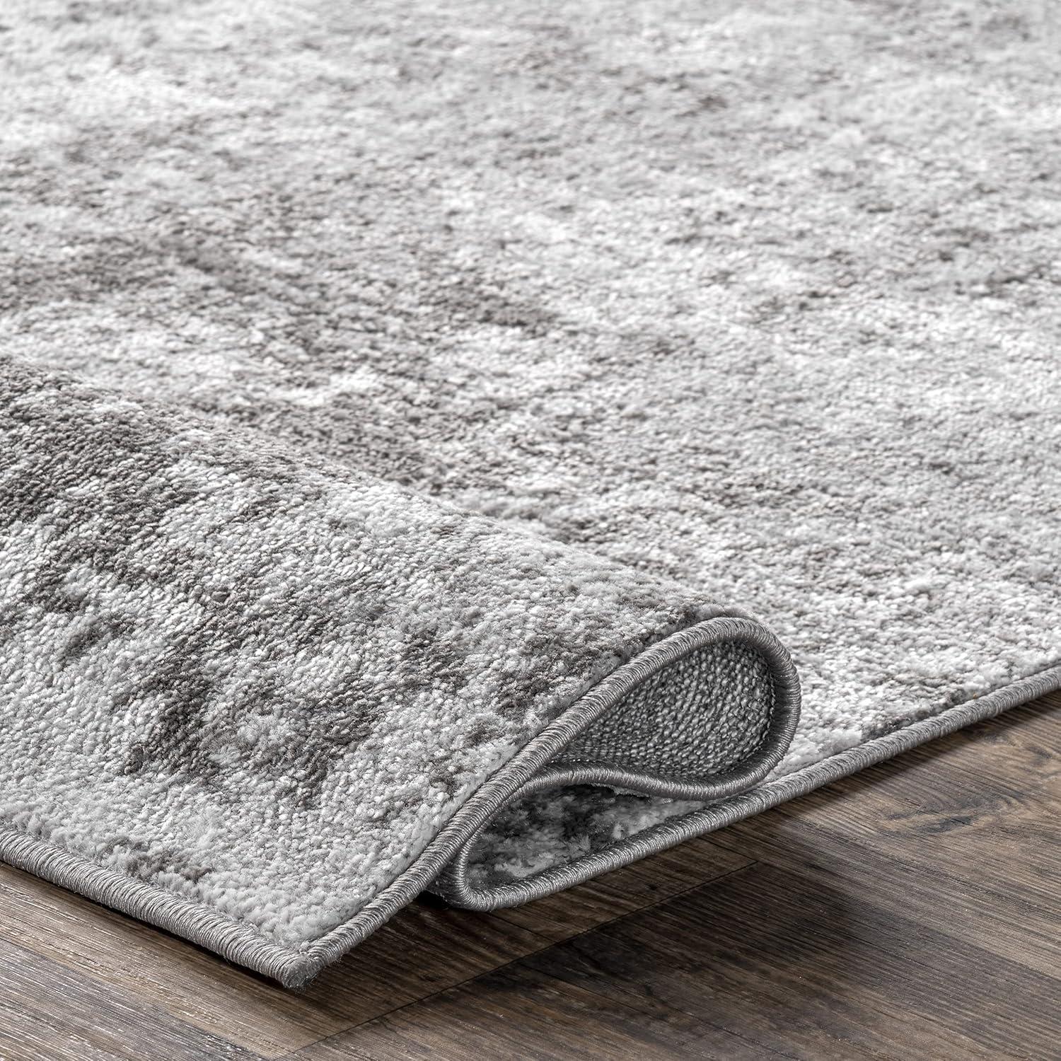 Elysian 50'' Gray Abstract Synthetic Easy-Care Area Rug