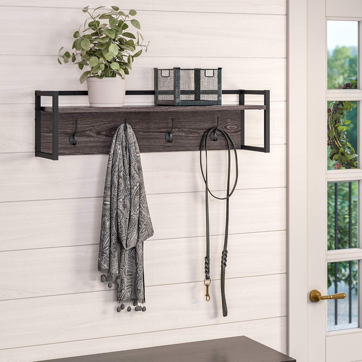 Afton 4 - Hook Wall Mounted Coat Rack with Storage