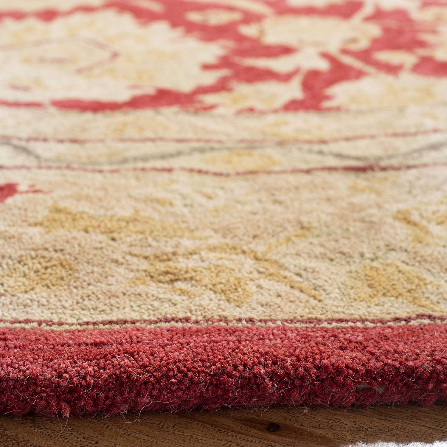 Anatolia AN522 Hand Tufted Indoor Area Rug - Red/Ivory - 4' Round - Safavieh