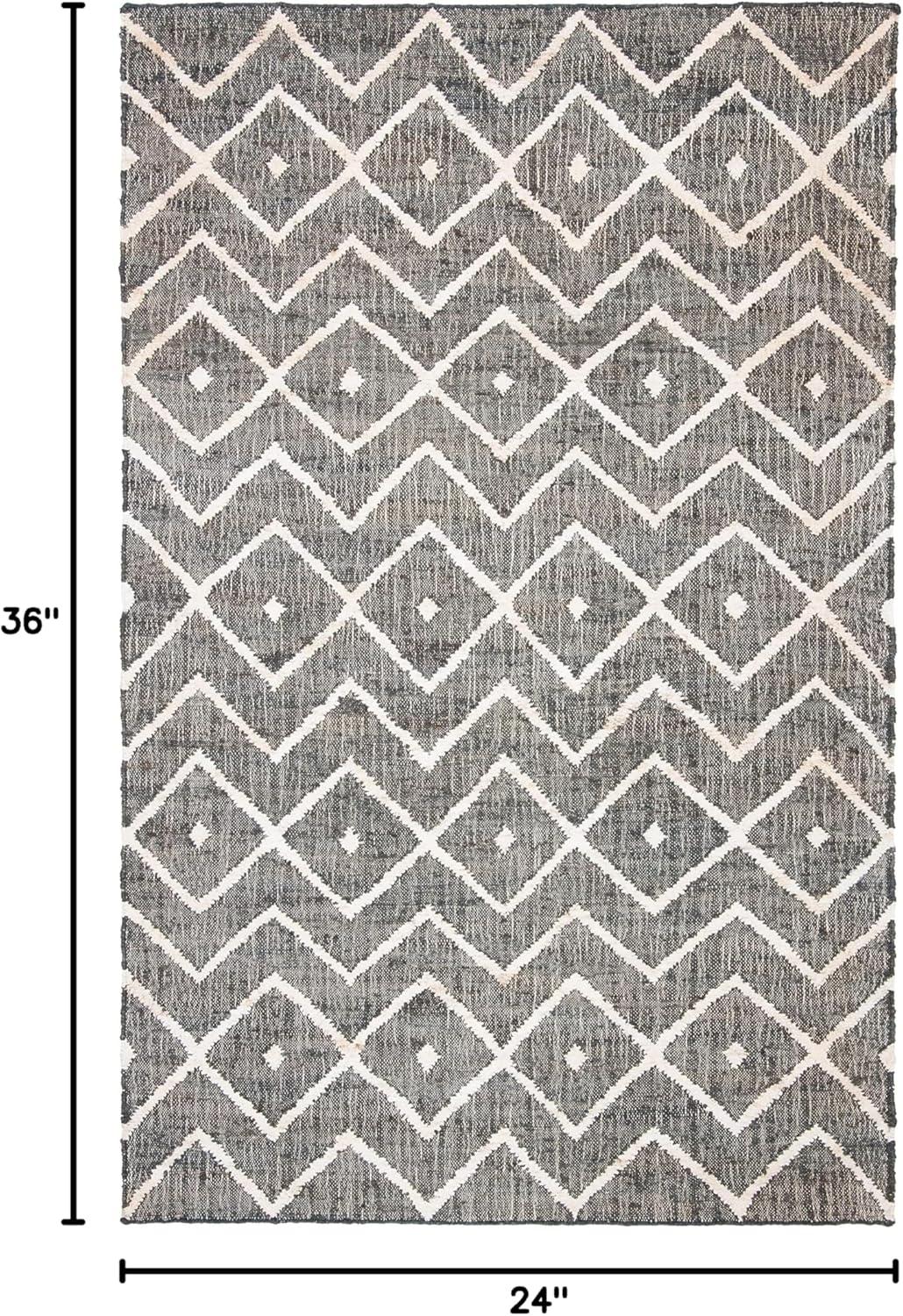 Kilim KLM750 Hand Loomed Accent Rug - Charcoal/Natural - 2'x3' - Safavieh.