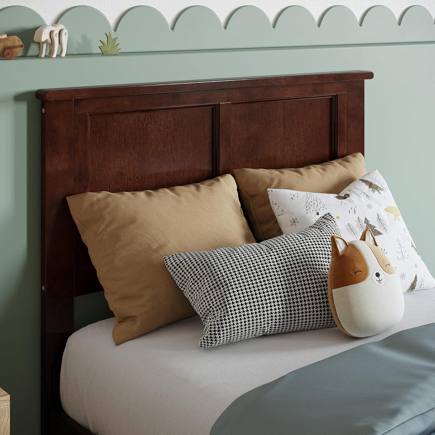 AFI Charlotte King Solid Wood Low Profile Platform Bed, Walnut