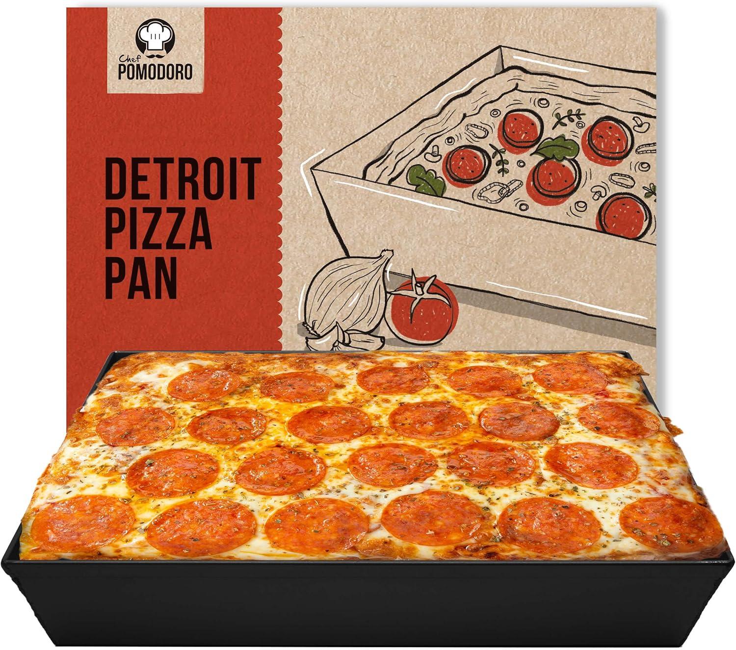 Chef Pomodoro Detroit Style Pizza Pan, 14 x 10", Anodized Aluminum