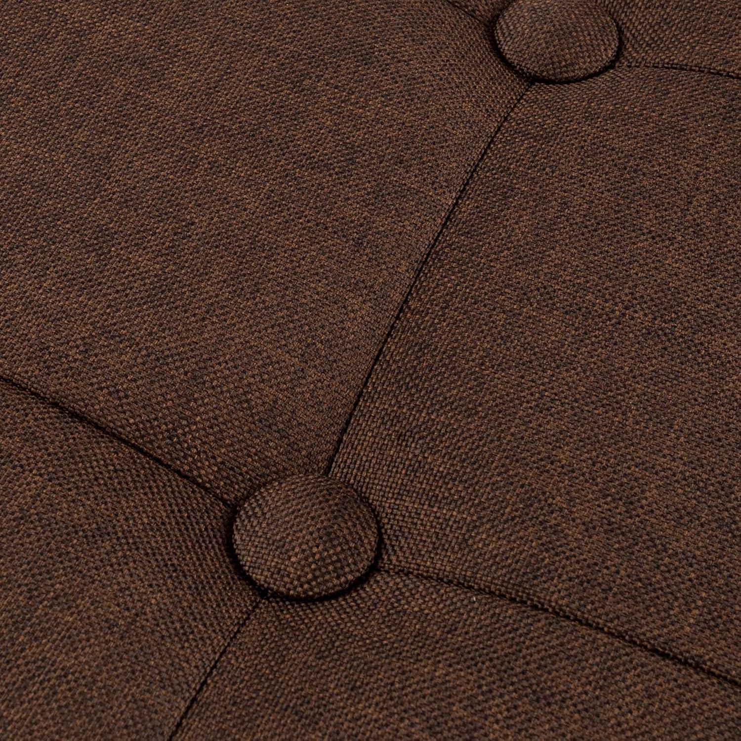 Lavish Home Ottoman Set of 2 - Ottoman Foot Rest, Linen Chest, or Storage Bench Set - 30in Ottomans for Living Room, Bedroom, Dorm Storage (Brown)