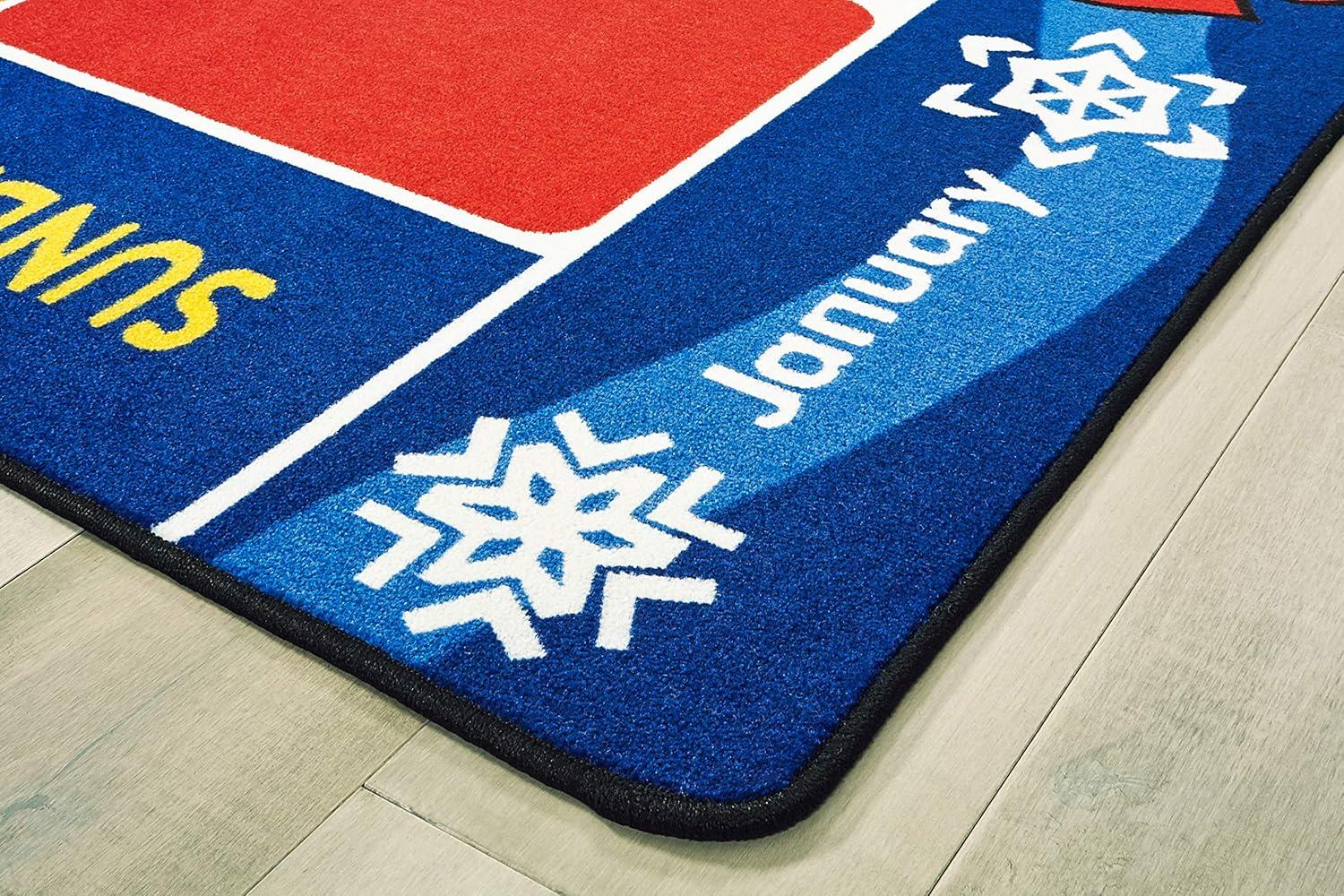 Carpets for Kids Premium Collection Classroom Seating Calendar Geometric Tufted Area Rug