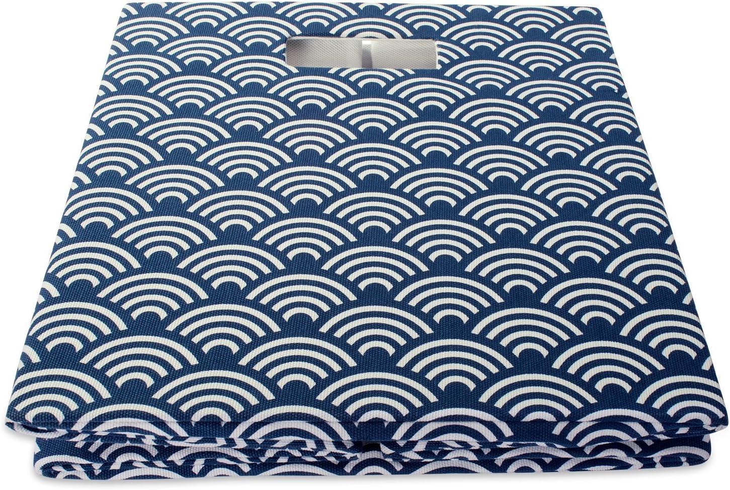 DII Polyester Cube Waves Nautical Blue Square