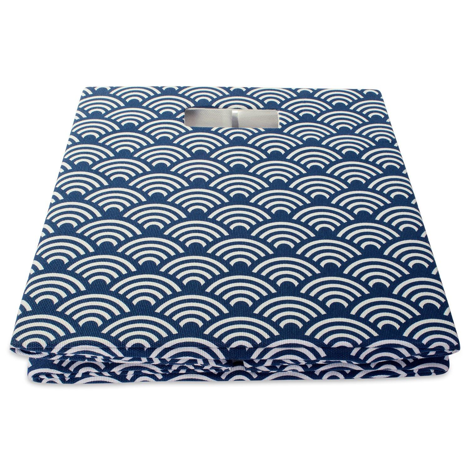 DII Polyester Cube Waves Nautical Blue Square