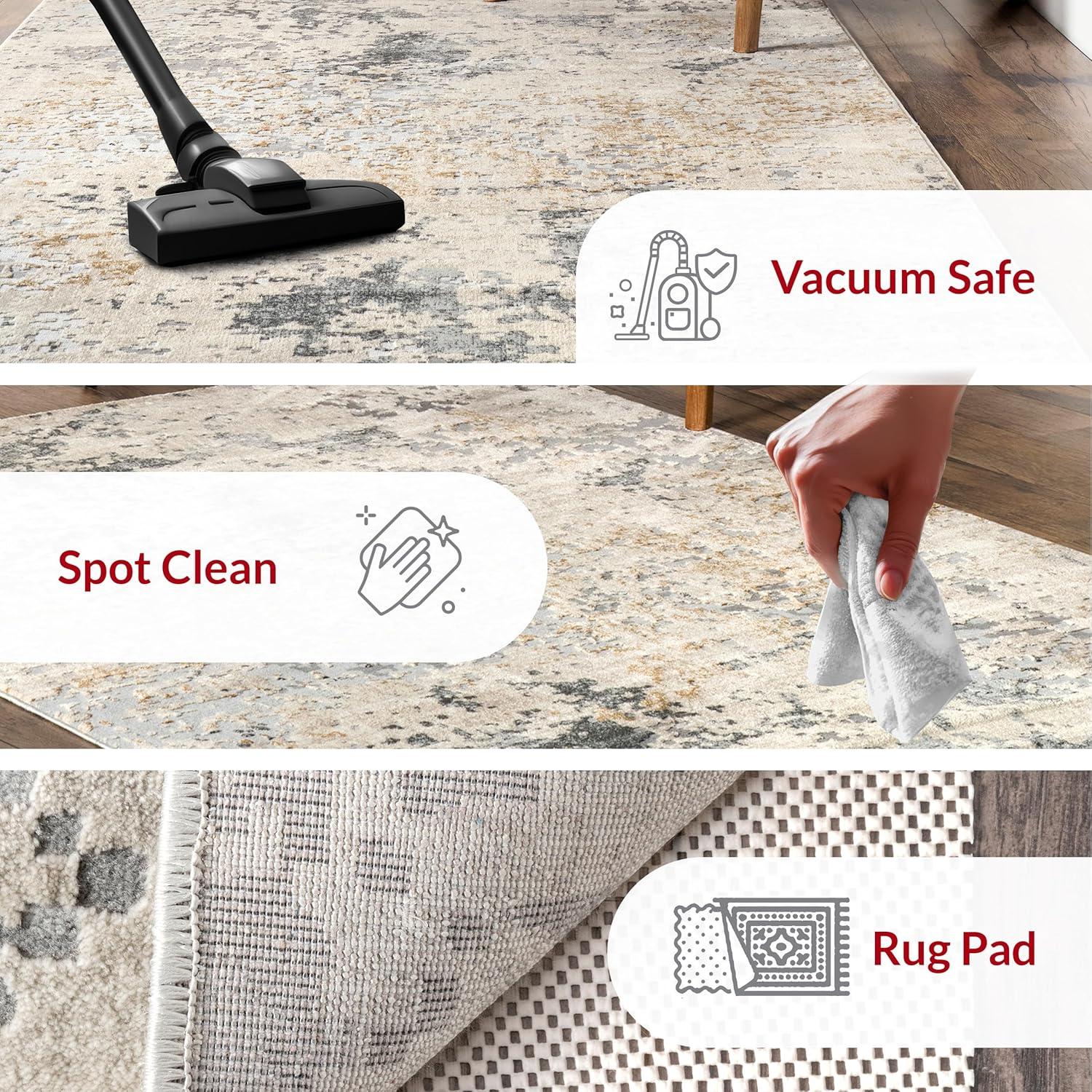 Nuloom Chastin Abstract 6 Square Indoor Area Rug for Living Room Bedroom Dining Room Kitchen, Beige/Grey