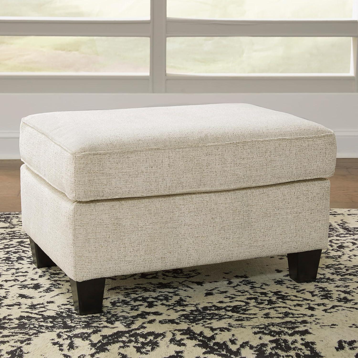 Oversized Abinger Accent Ottoman Natural - Signature Design by Ashley: Modern Square Upholstered Bench, Textured Finish
