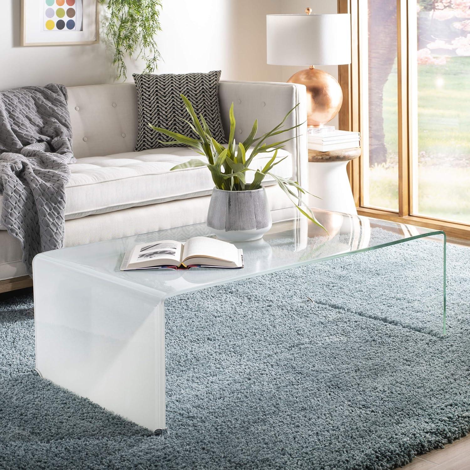 SAFAVIEH Crysta Glam Ombre Glass Coffee Table, White