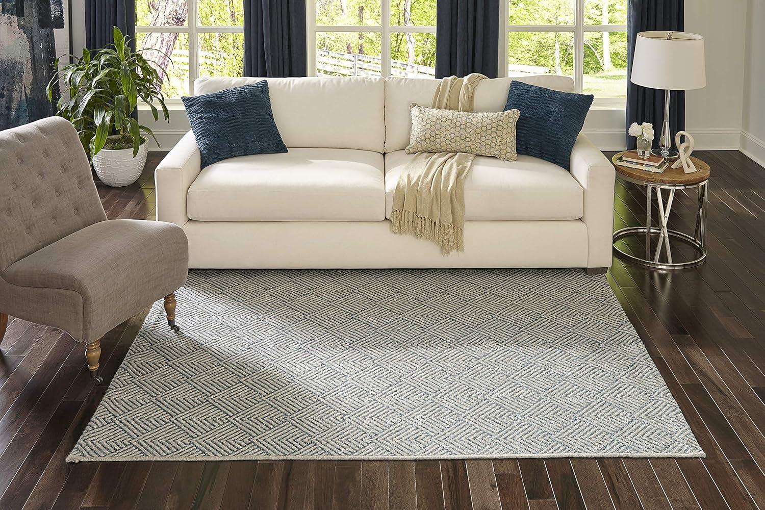Momeni Como Polypropylene Machine Made Blue Indoor Outdoor Rug 6'7" X 9'6"