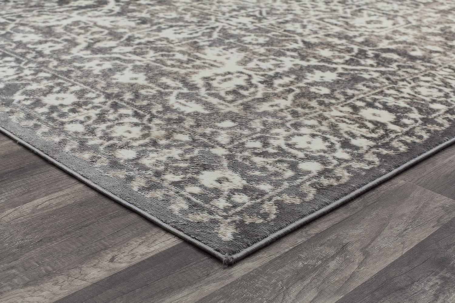 Rugs America Leopold LX20B Stone Transitional Cream Area Rug for Dining Room Rug Neutral Rug Living Room Rug Kitchen, 5'3"x7'