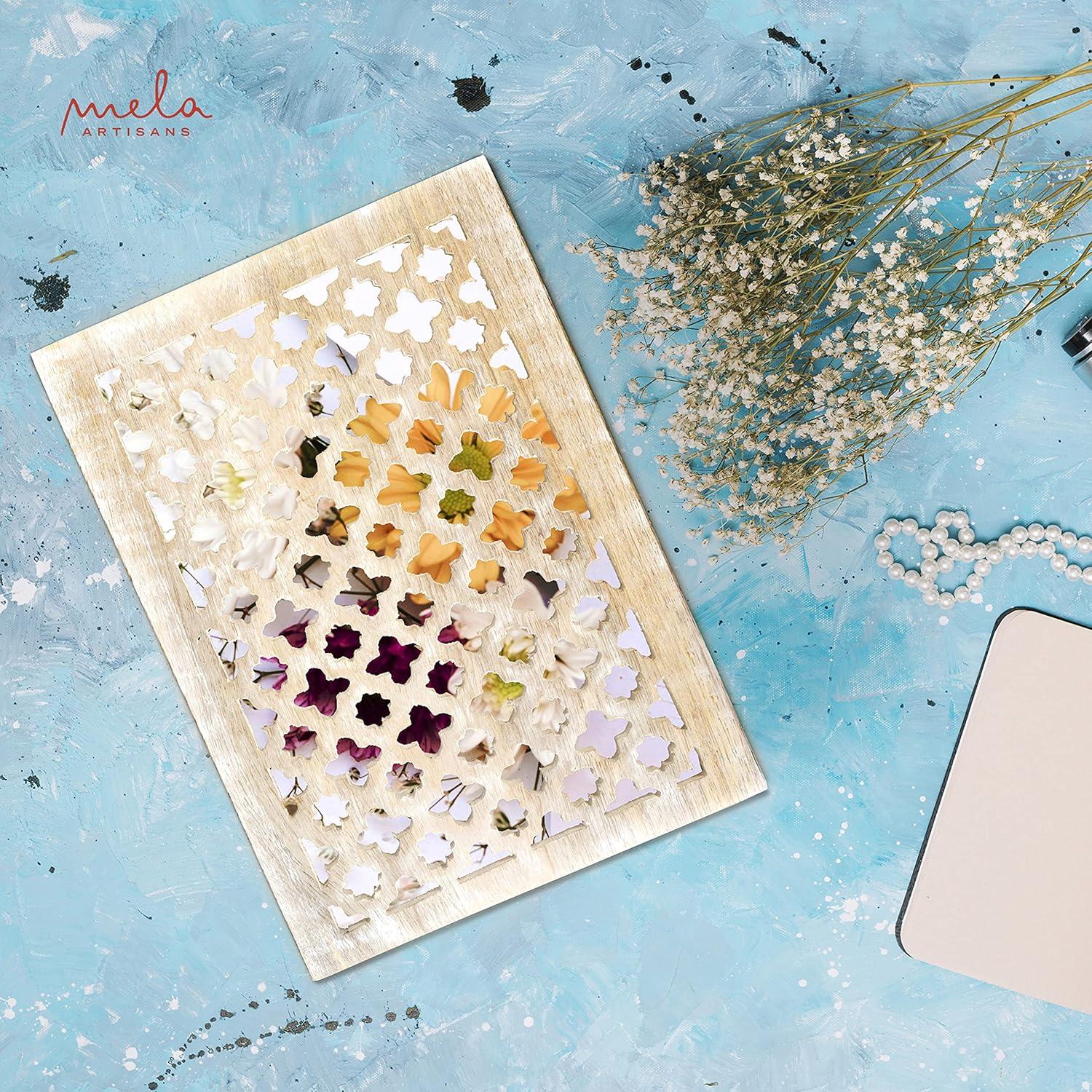 Mela Artisans Wood Keepsake Box with Hinged Lid in Trellis Design White- Extra Large