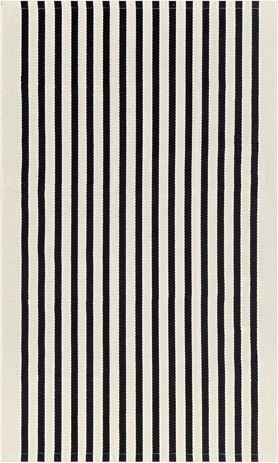 IOHOUZE Navy and White Striped Rug 2'x3' Front Door Rugs, Small Washable Area Rug for Front Porch, Spring Summer Doormats Outdoor Indoor, Cotton Rugs for Entryway Porch Entrance