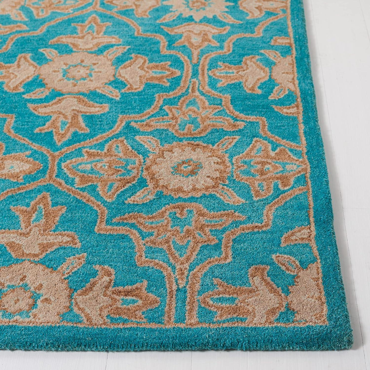 Heritage HG870 Hand Tufted Area Rug - Turquoise/Multi - 4'x6' - Safavieh.