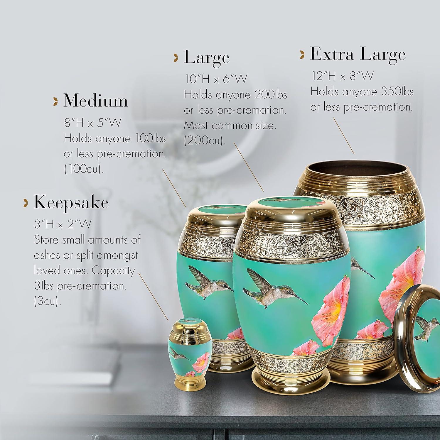 Hummingbird Cremation Urn for Ashes for Women - Beautifully Handcrafted & Personalized Hummingbird Cremation Urns for Human Ashes Adult Female, Mom, Sister or Daughter