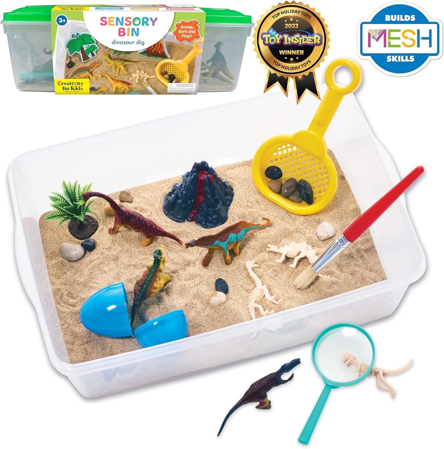 Dinosaur Dig Sensory Bin - Creativity for Kids: Sand & Water Table, Sensory Toys, Fine Motor Skills, Ages 3+