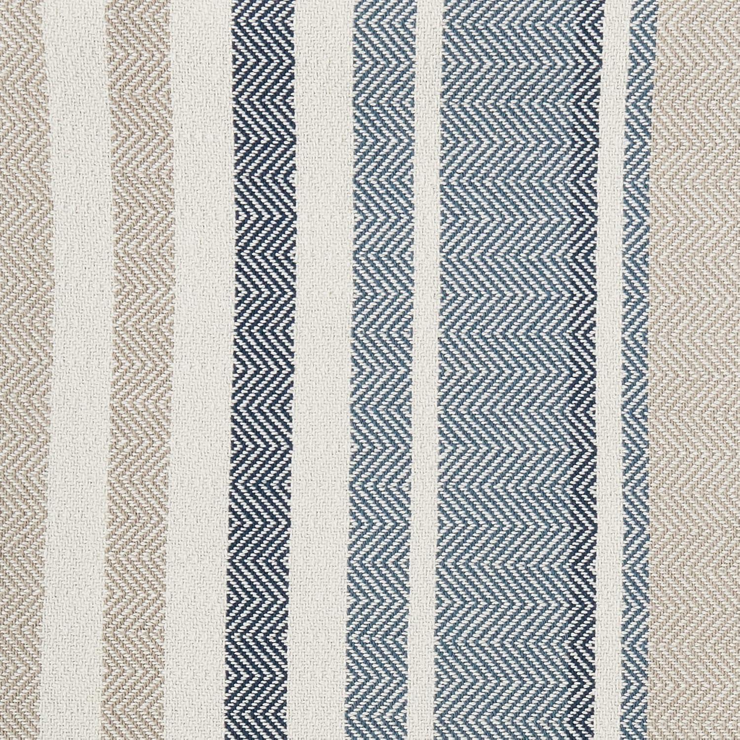 Herringbone Soft Touch Cotton Full-Size Blue Stripe Blanket