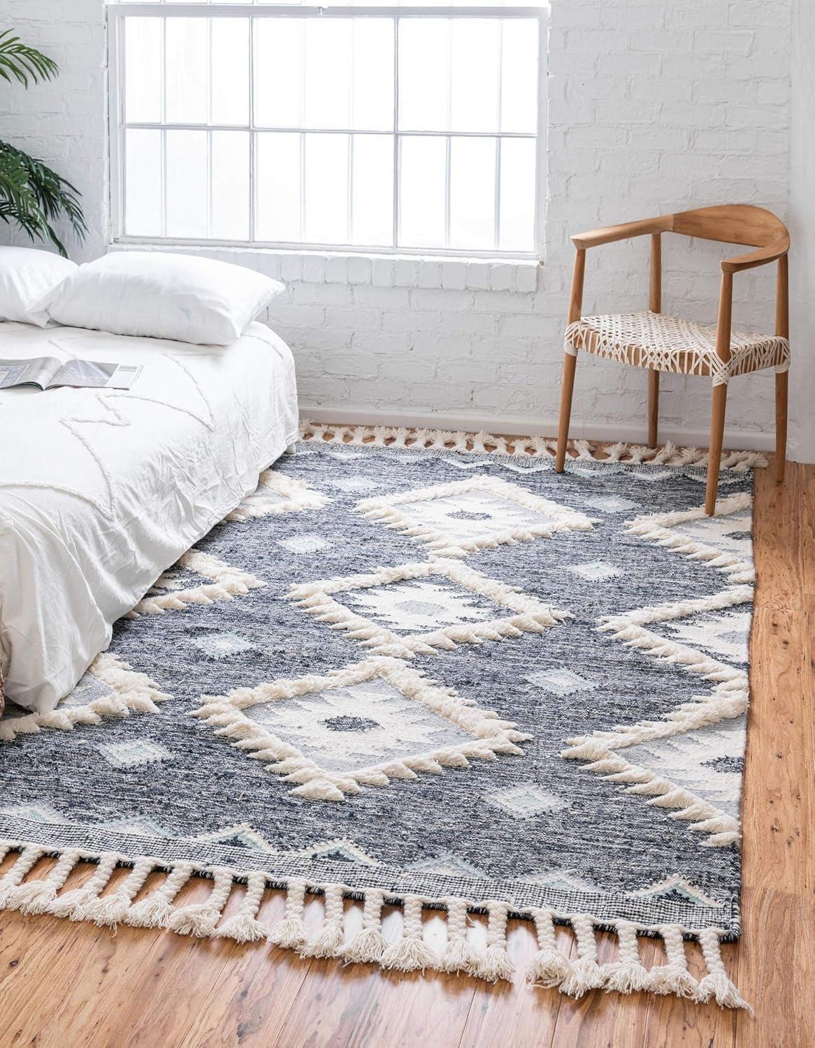 Unique Loom 5' 1 x 8' 0 Mesa Papago Dark Blue Area Rug