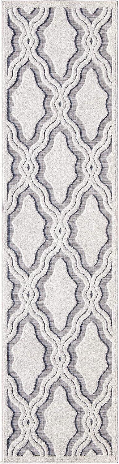 My Texas House Cotton Blossom Natural Gray High Low Indoor Outdoor Rug