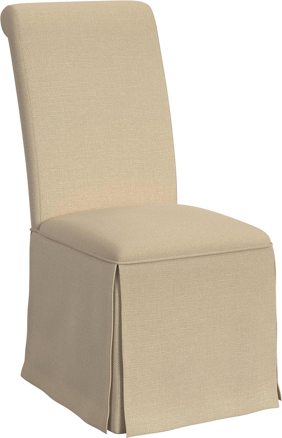 Coaster Shawna Fabric Upholstered Skirted Dining Chair in Khaki