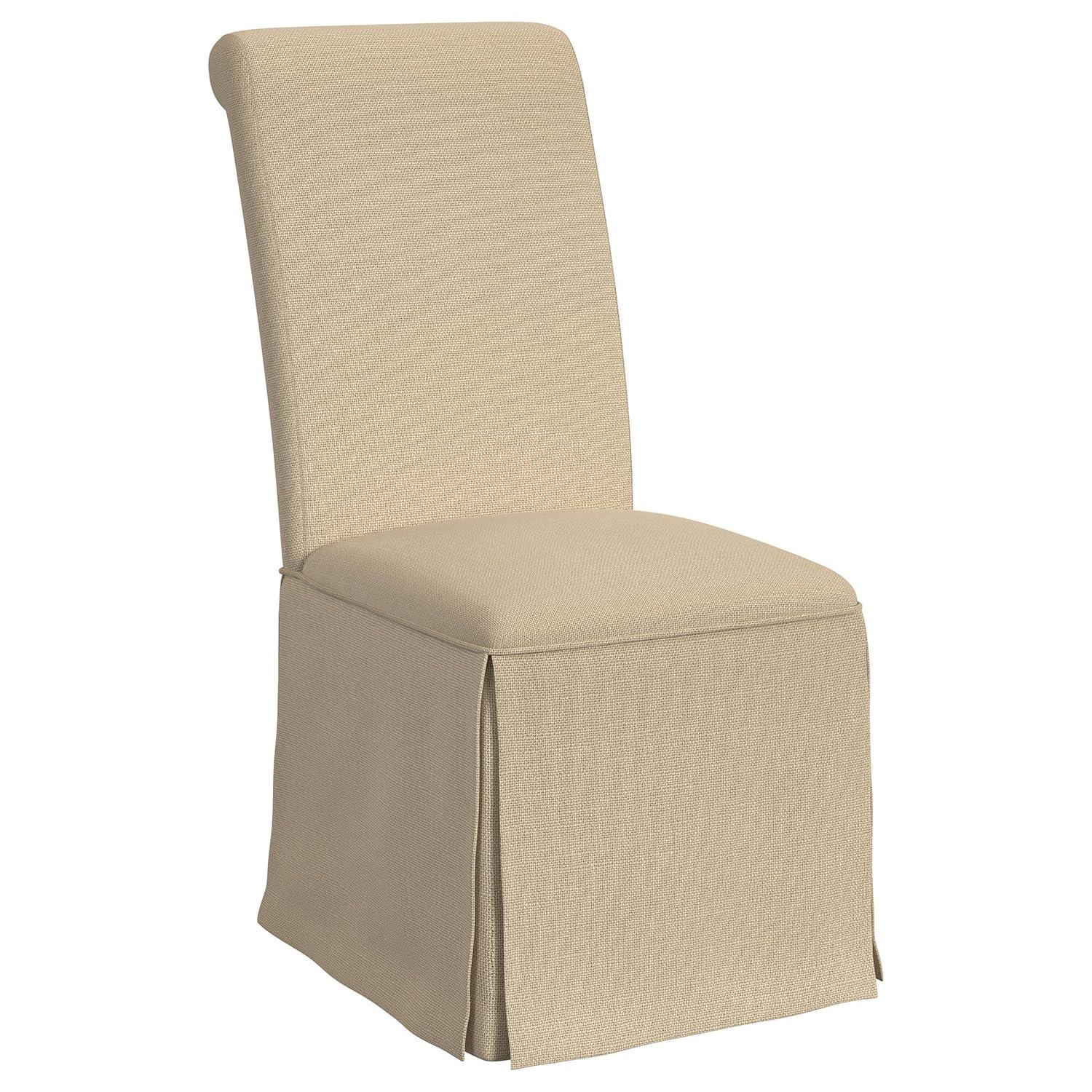Coaster Shawna Fabric Upholstered Skirted Dining Chair in Khaki