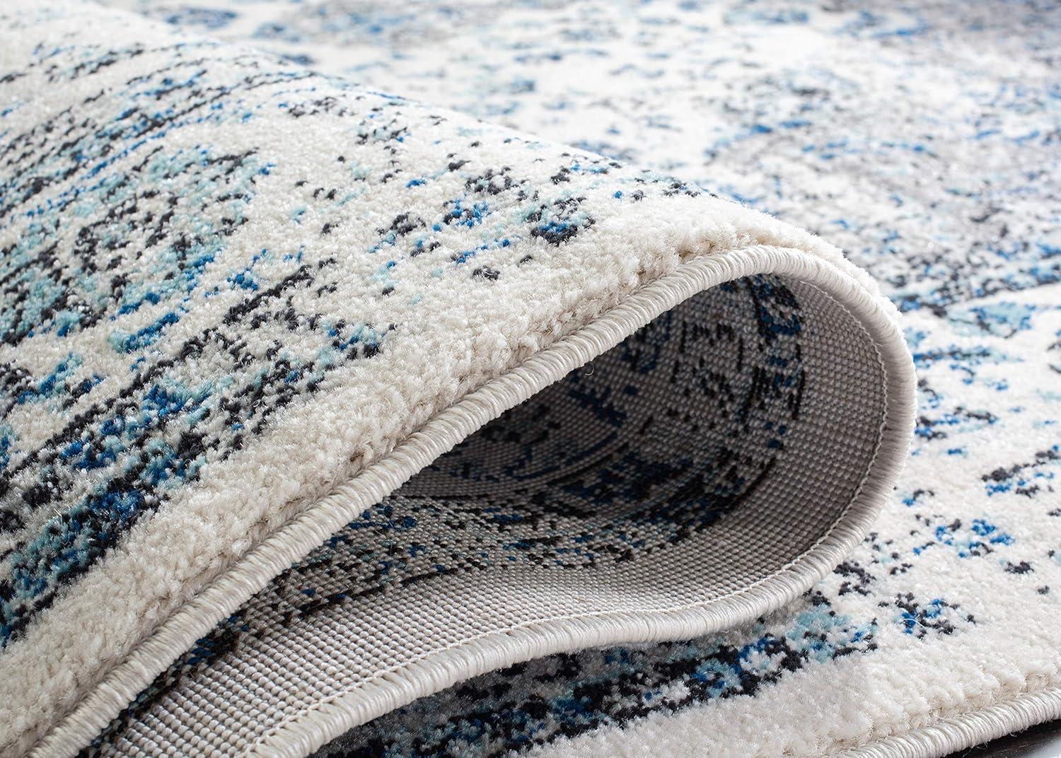 Evoke EVK220 Power Loomed Area Rug - Ivory/Grey - 6'7"x6'7" - Safavieh.