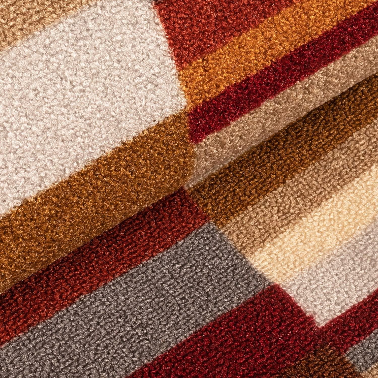 Modern Striped Gray Synthetic 2' x 3' Washable Area Rug