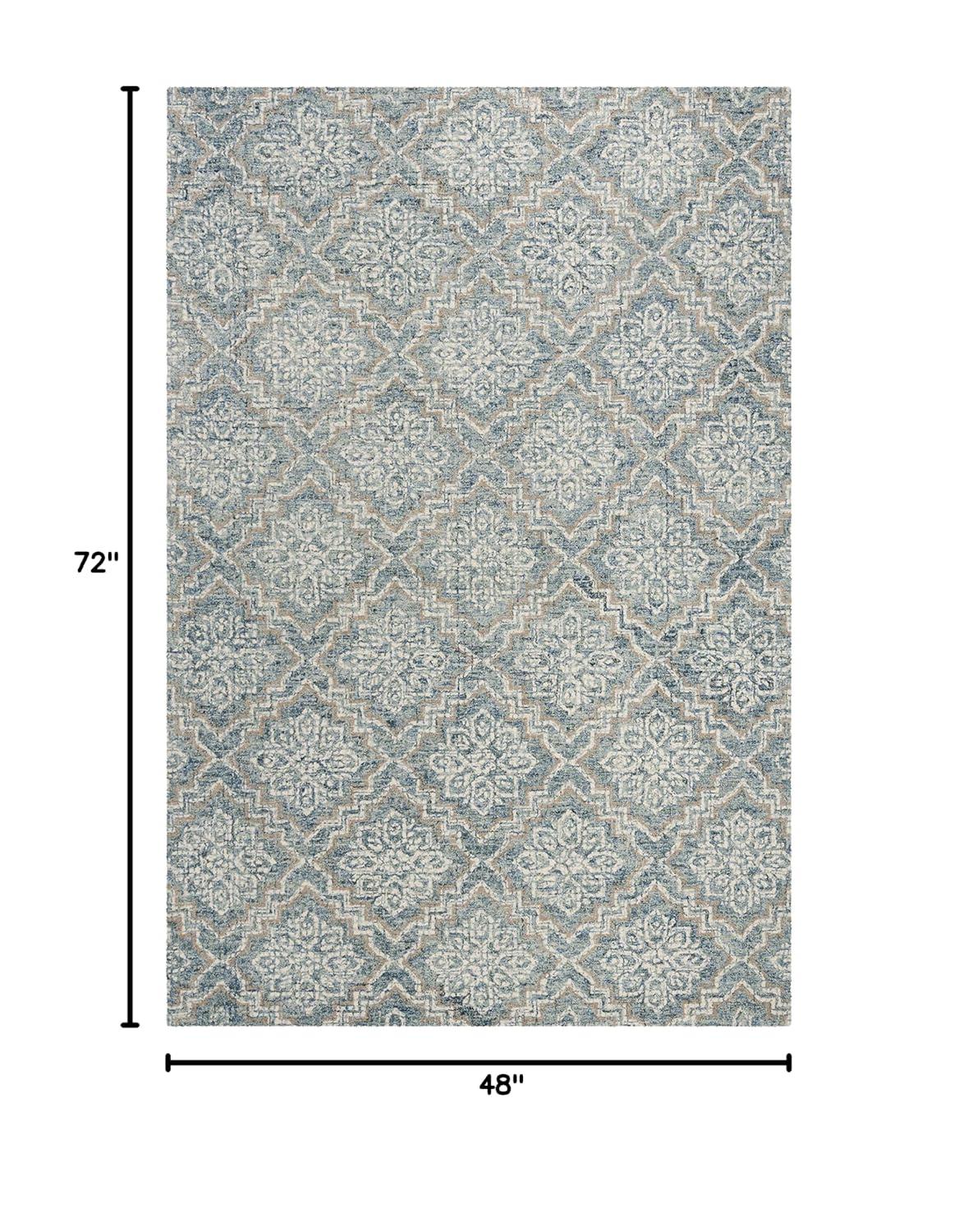 Abstract ABT201 Handmade Indoor Area Rug - Blue/Grey - 4'x6' - Safavieh