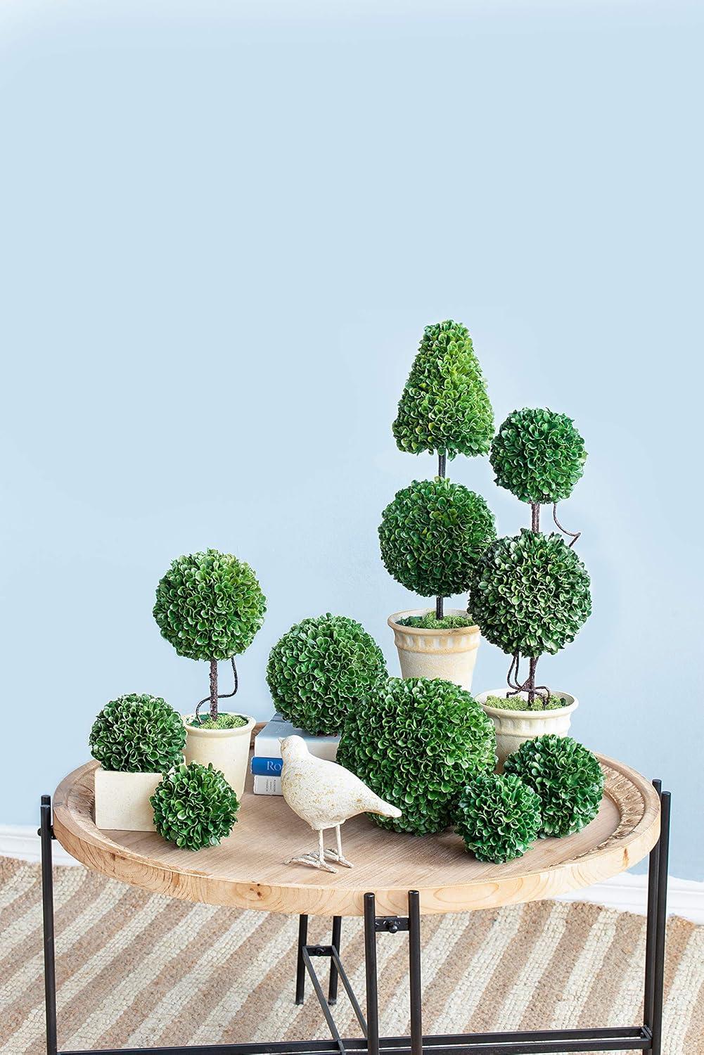 A&B Home Faux Boxwood Topiary-Double Sphere - Green