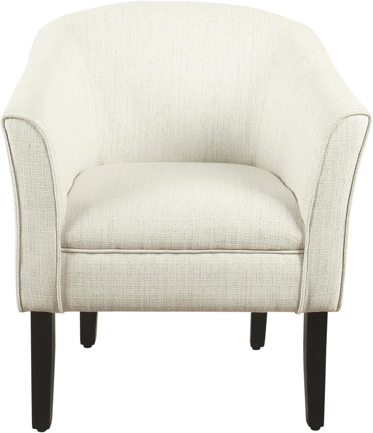 Modern White and Black Barrel Accent Chair