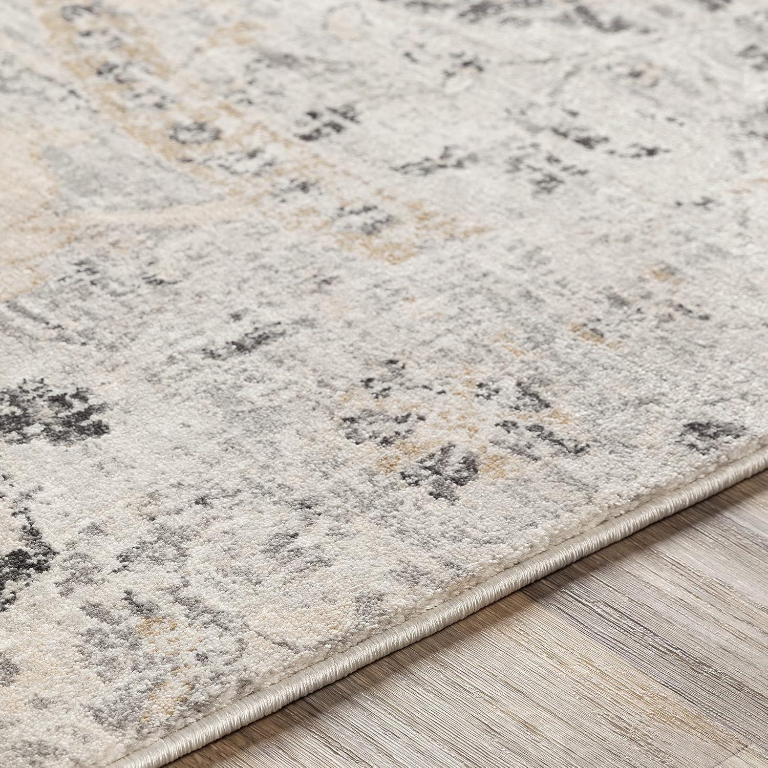 Avellino Charcoal Gray Synthetic Fur Stain-Resistant Area Rug