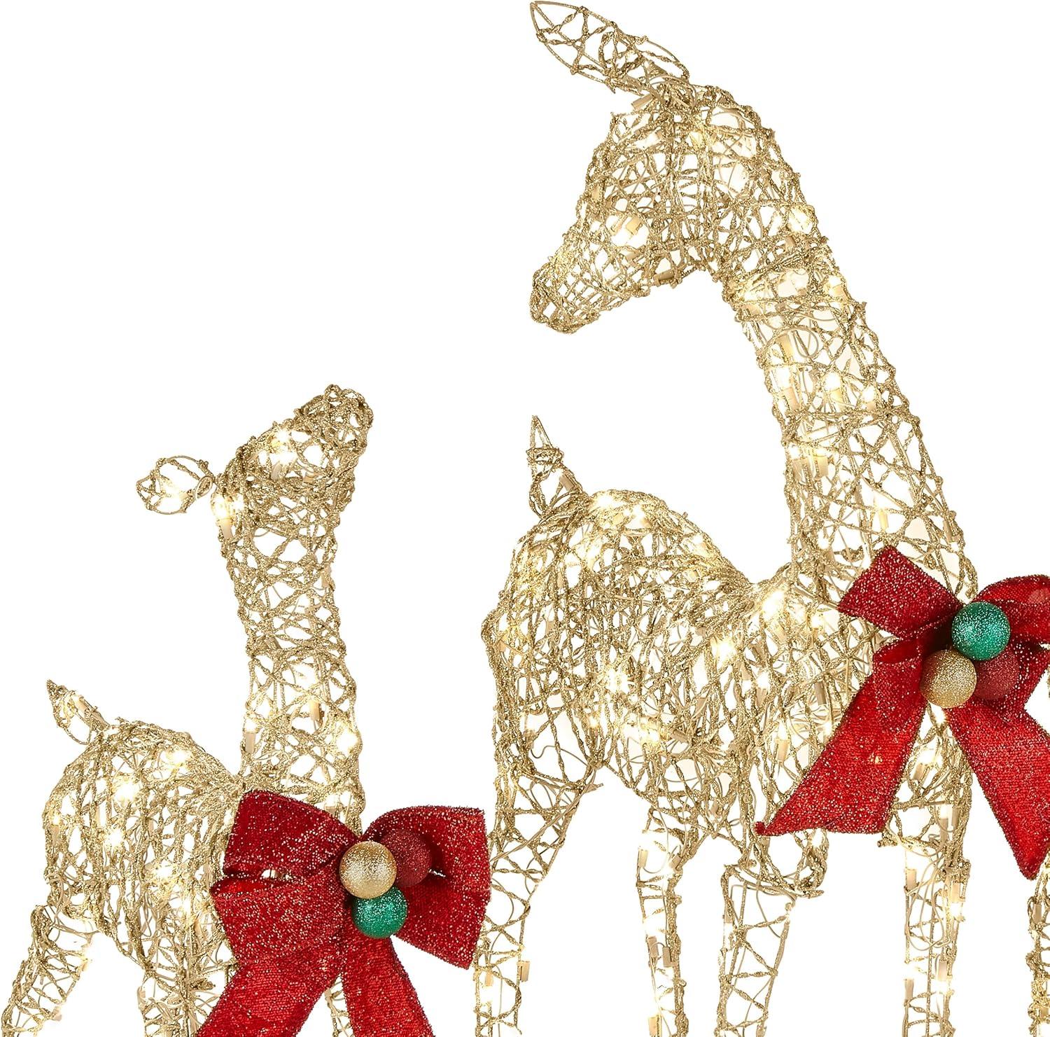 Prelit Deer Family Assortment - National Tree Company