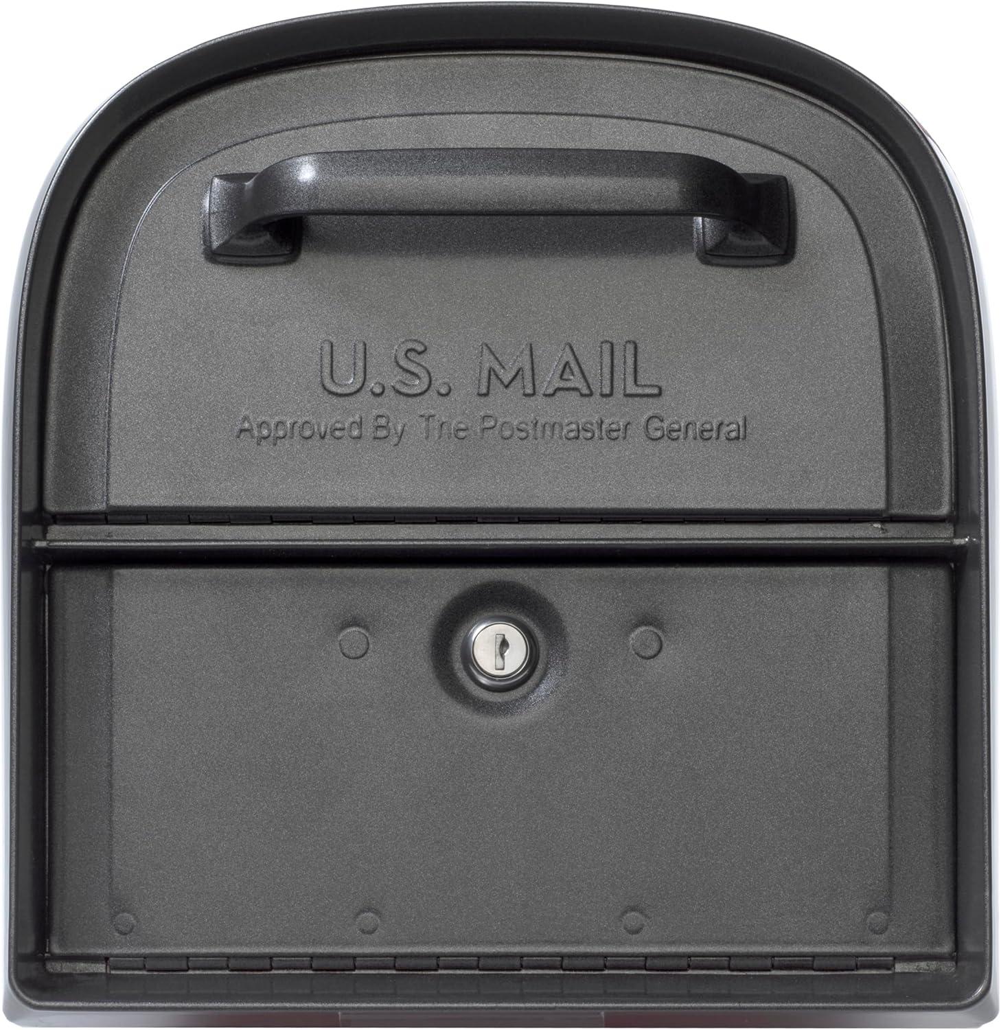 Architectural Mailboxes 6300P-10 360 deg Oasis Locking Post Mount Mailbox - Pewter - Extra Large