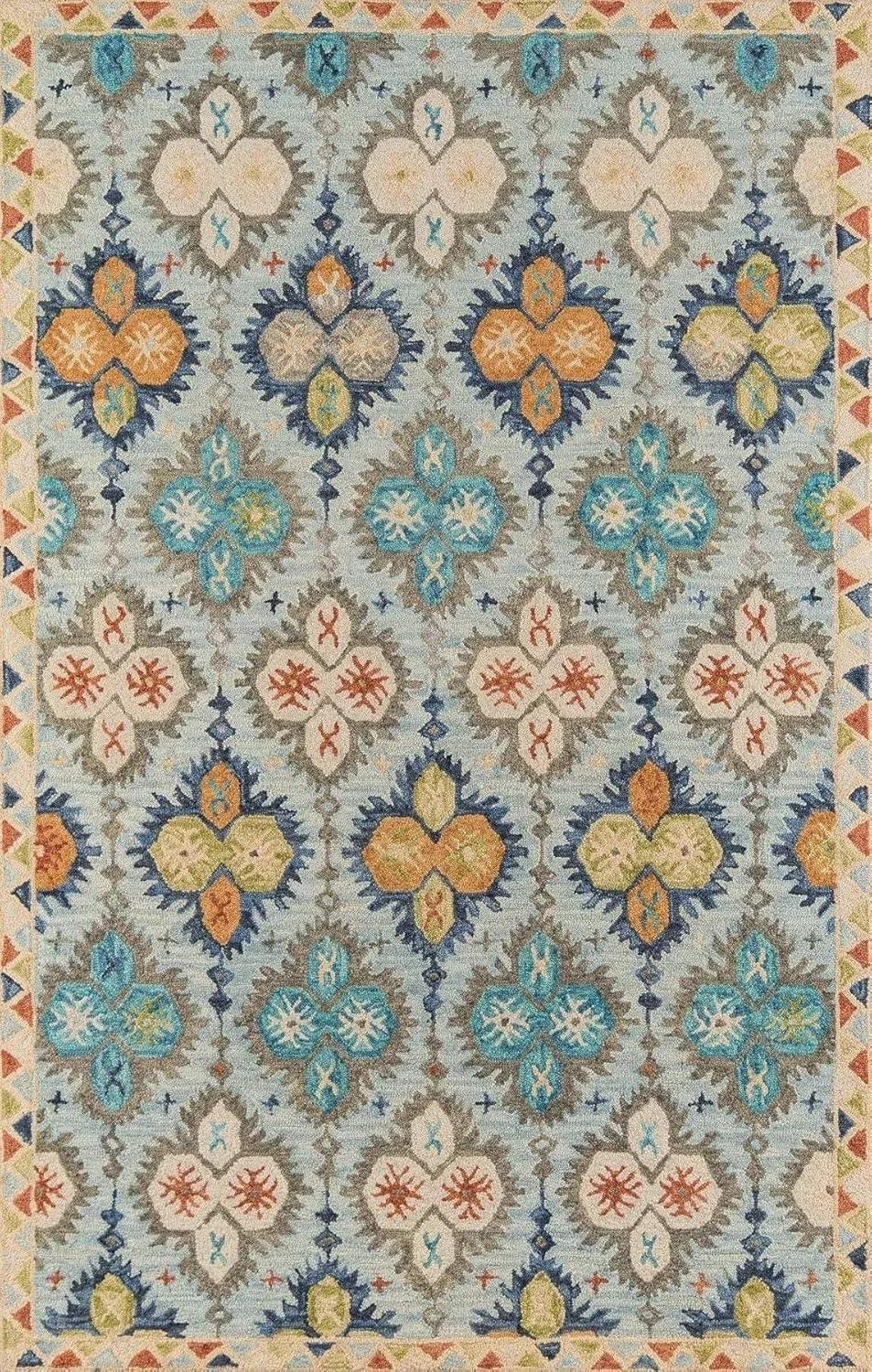 Momeni Tangier Hand Tufted Wool Blue Area Rug 3'6" X 5'6"