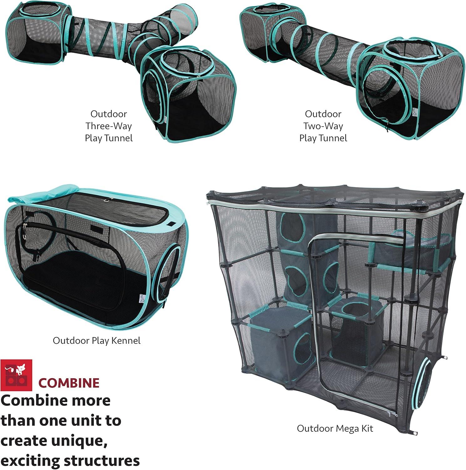 Kitty City, Cat Furniture, Durable Mesh Outdoor Cat Mega Kit, Black, O/S