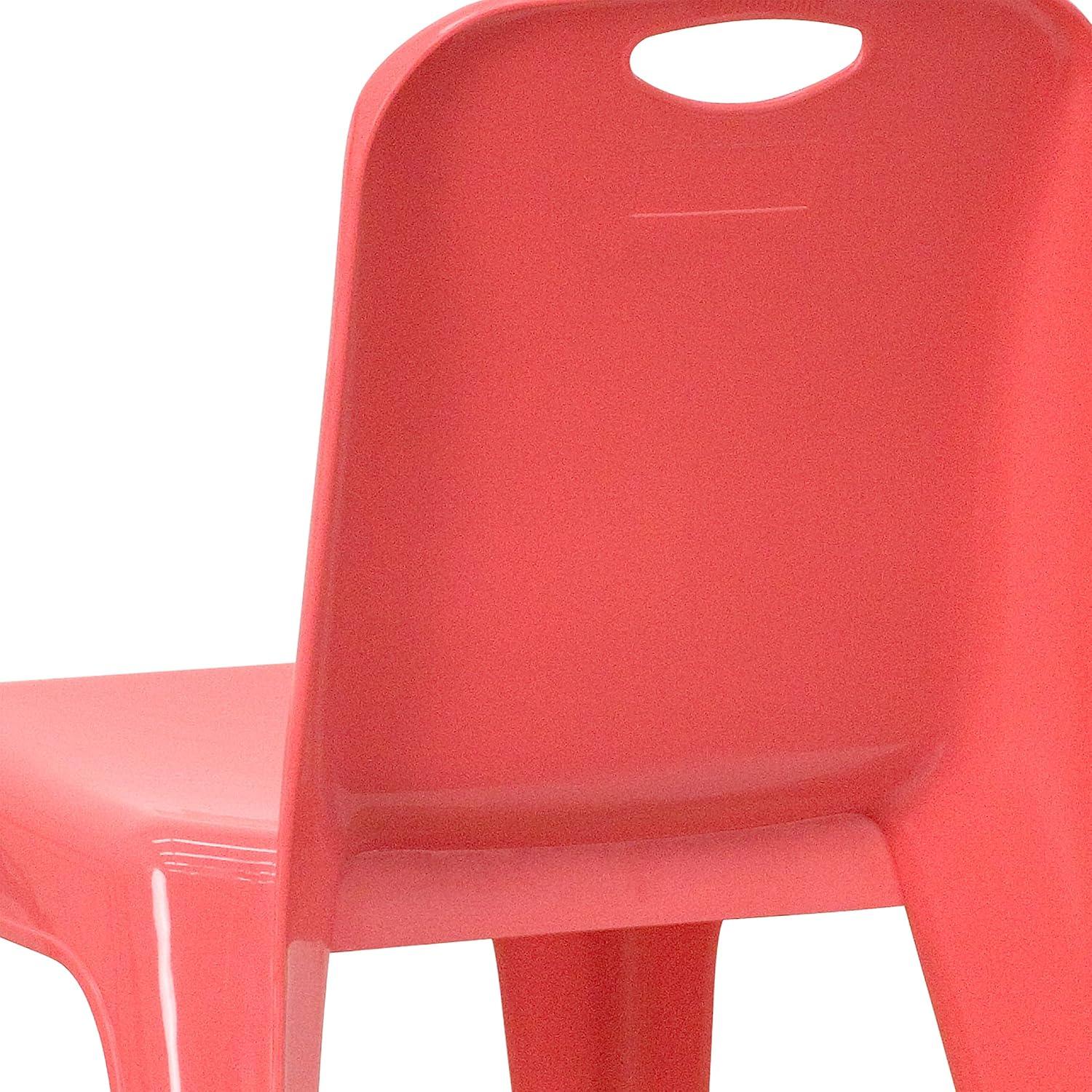 Flash Furniture 2 Pack Red Plastic Stackable School Chair with Carrying Handle and 11" Seat Height