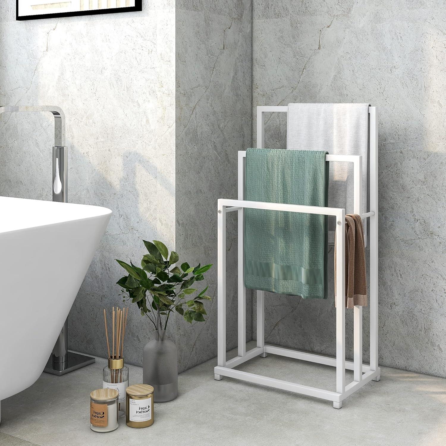 Freestanding 3-tier metal towel rack