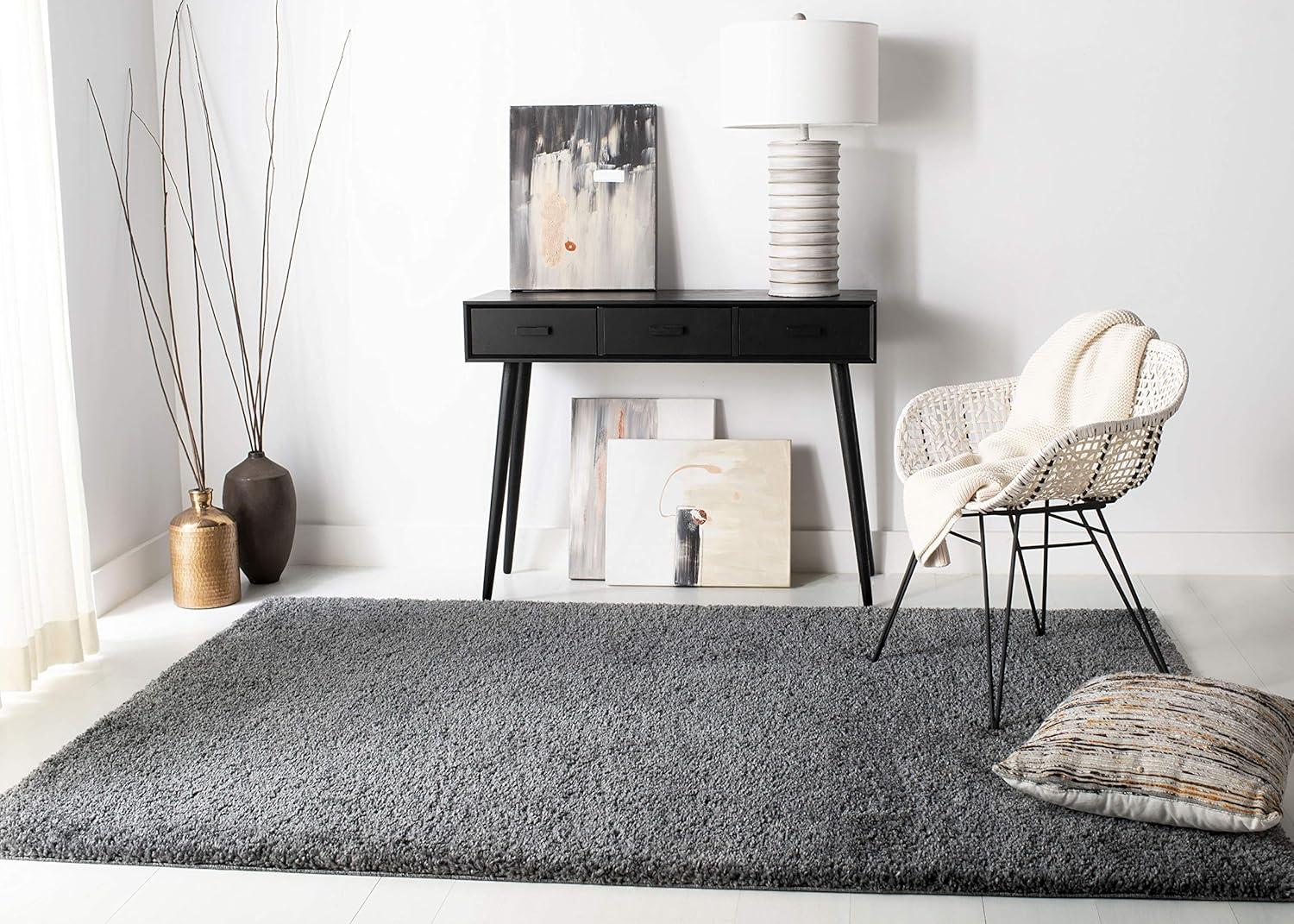 August Shag 900 AUG900 Power Loomed Indoor Area Rug - Grey - 5'3"x7'6" - Safavieh