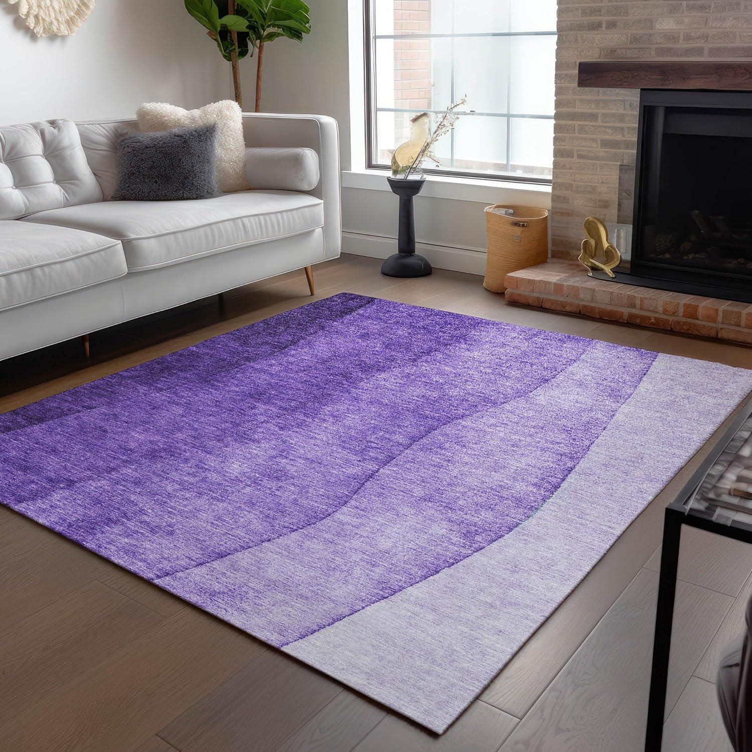 Addison Rugs Machine Washable Indoor/ Outdoor Chantille Contemporary Ombre Rug Purple - 8' x 10'