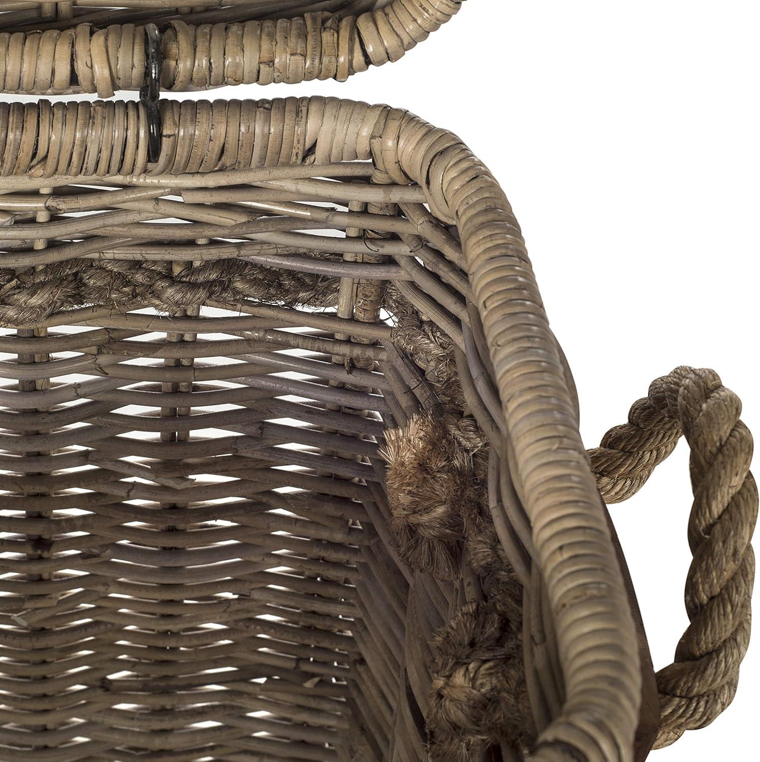 SAFAVIEH Sidonie Wicker Storage Hamper Grey