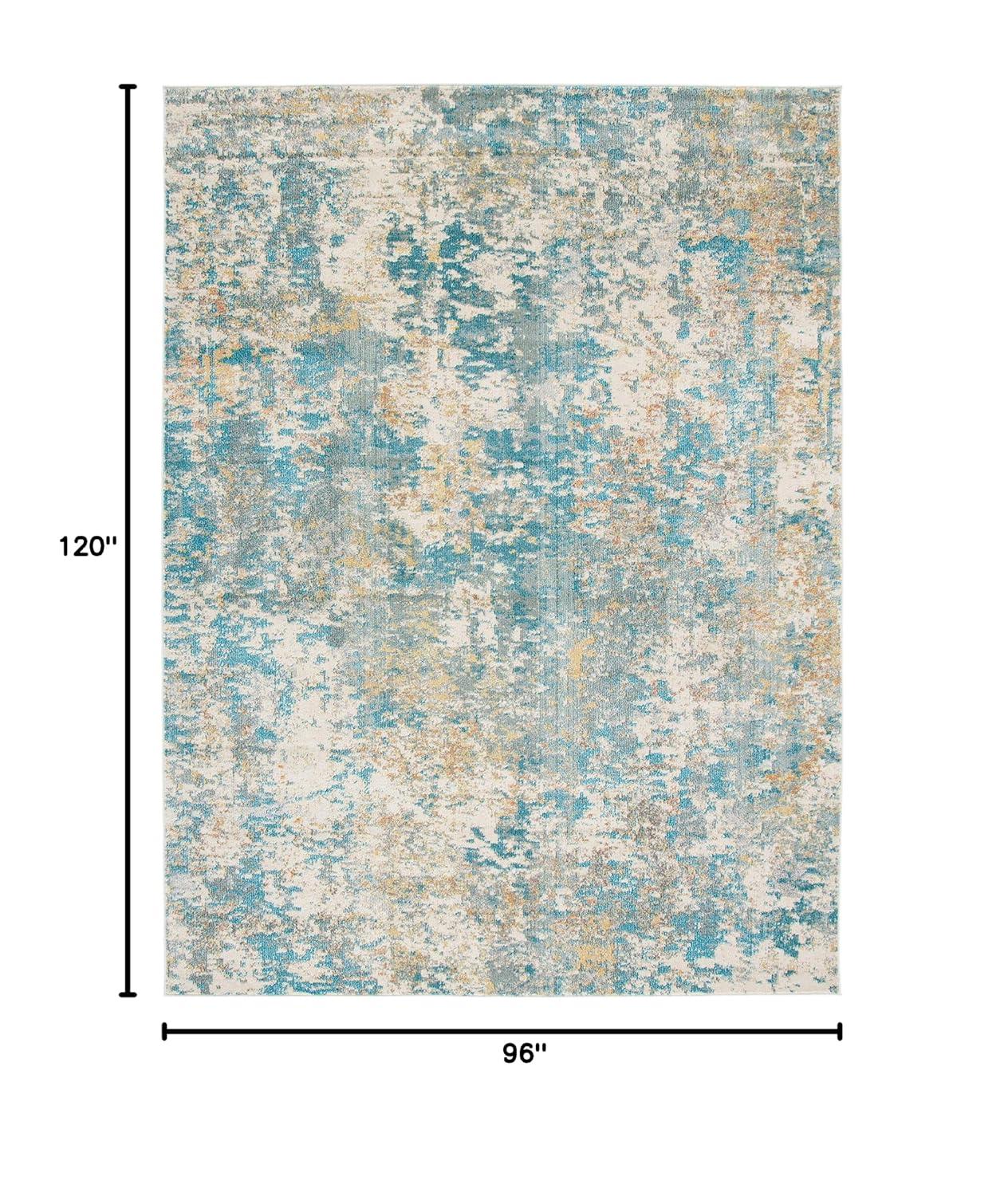 Madison MAD453 Power Loomed Indoor Area Rug - Teal/Gold - 8'x10' - Safavieh