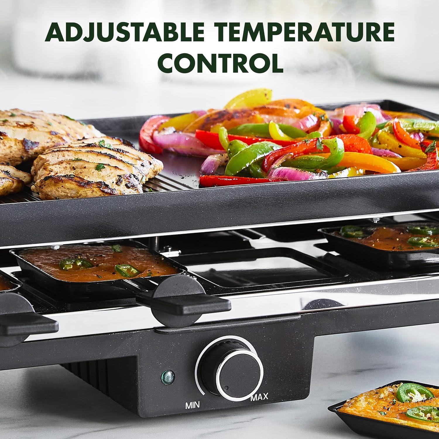 GreenPan Ceramic Nonstick Ultimate Gourmet Grill-PFAS Free - Black: Indoor Smokeless Griddle, Raclette, 1500W