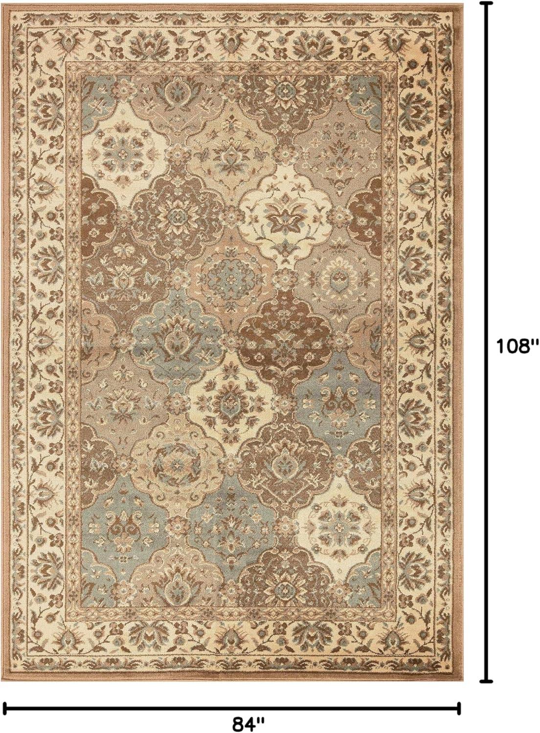 Superior Palmyra Floral Classic Indoor Area Rug, Beige, 7' x 9'