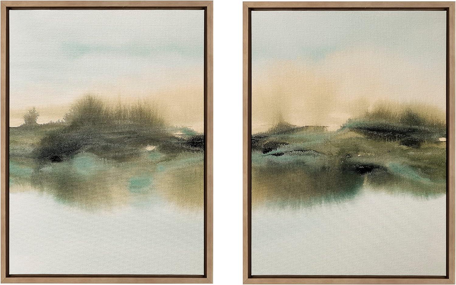 Kate & Laurel All Things Decor (Set of 2) 18" x 24" Sylvie Meadows Framed Canvas by Amy Lighthall Gold : Modern Vertical Wall Art