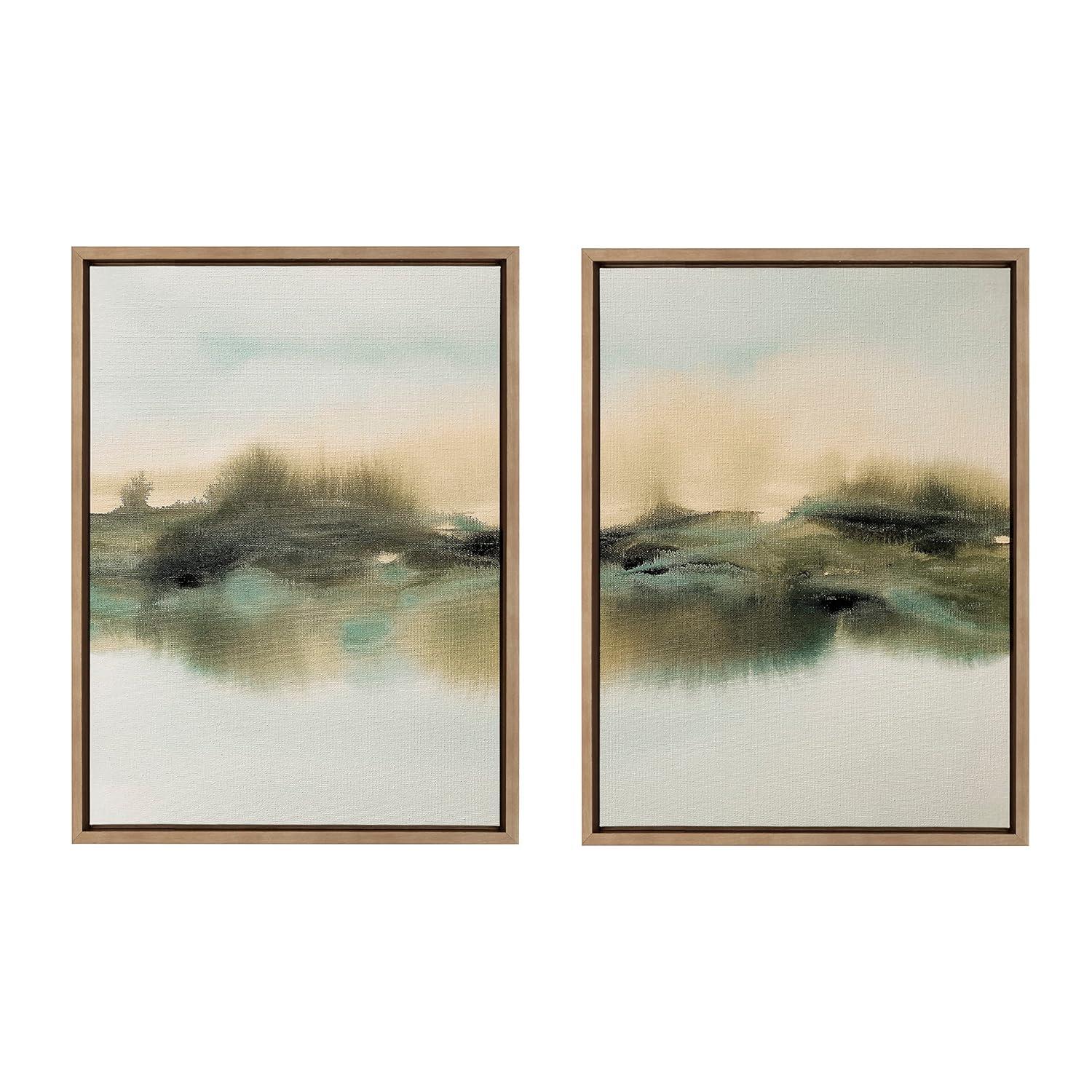 Kate & Laurel All Things Decor (Set of 2) 18" x 24" Sylvie Meadows Framed Canvas by Amy Lighthall Gold : Modern Vertical Wall Art