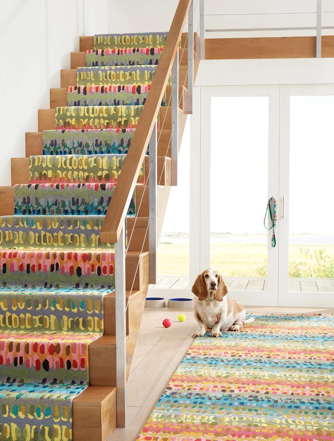 Paint Chip Multi Hand Micro Hooked Wool Rug