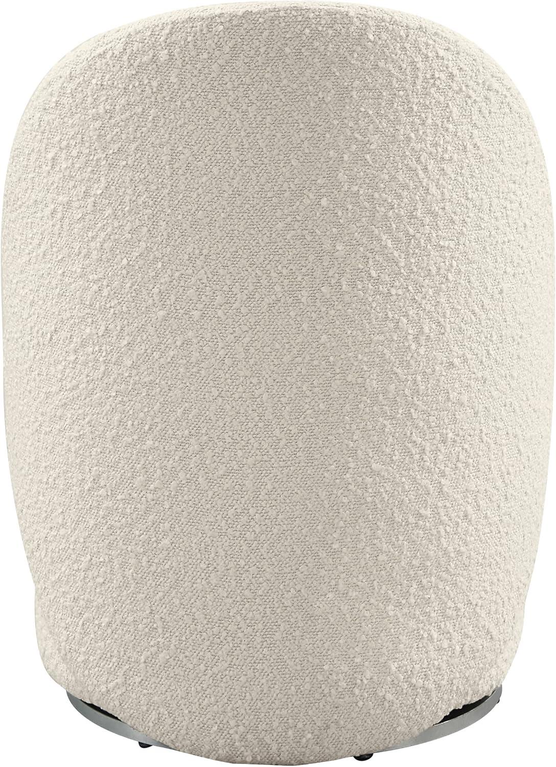 OSP Home Furnishings Lystra Fabric Swivel Vanity Chair in Textured Cream Fabric